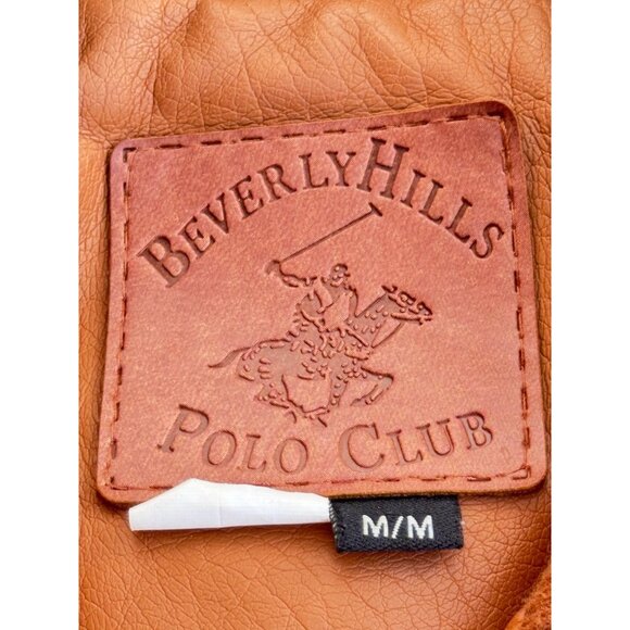 Beverly Hills Polo Club Women Medium Leather Jacket With Zip & Button Closure - Picture 3 of 9